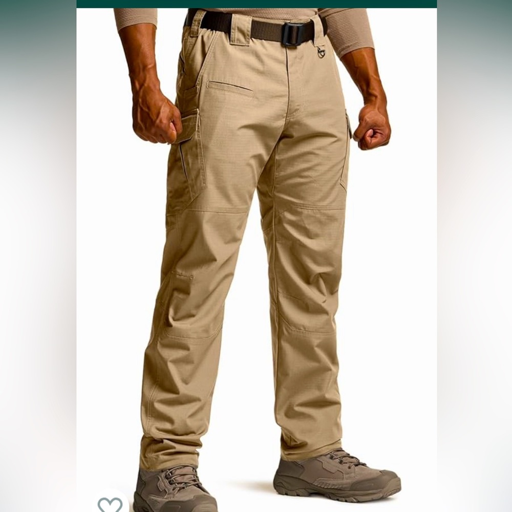 New CQR Men's Tactical Pants, Water Resistant Ripstop Cargo Pants, Lightweight